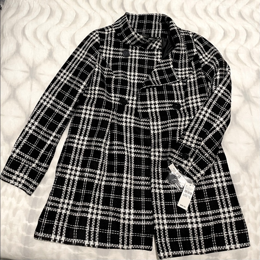 AB Studio Plaid Peacoat